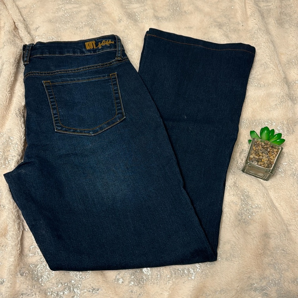 KUT, Boot cut Jeans, Stretch, Dark blue wash, Size 8
